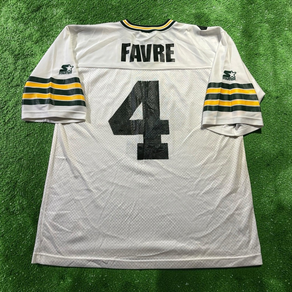 Vintage 1995 Brett Favre Green Bay Packers Starter White Away Jersey 48 / Large